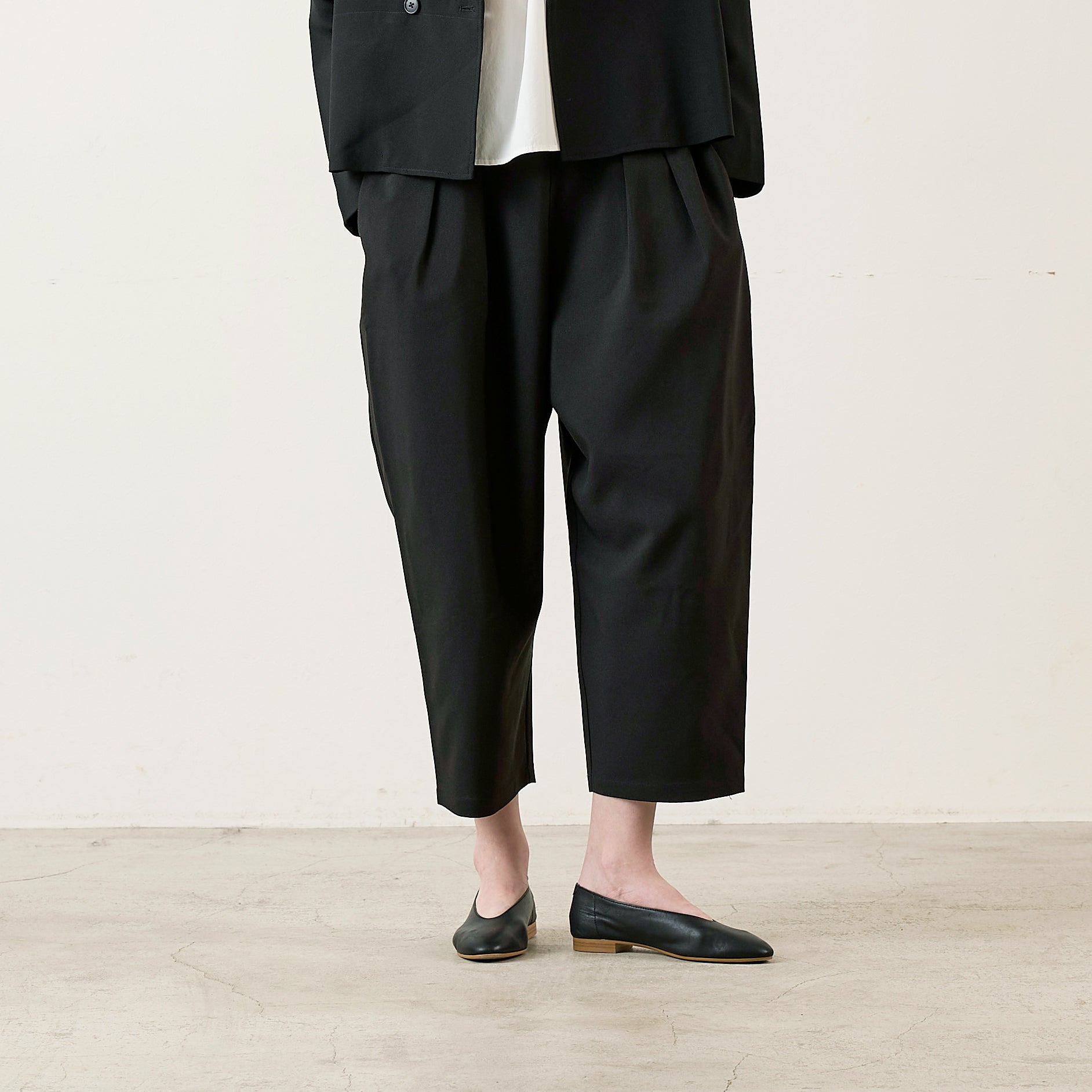 ［un cinq アンサンク］ #016 Melange Ox Wide Tuck Easy Pants メランジオックス ワイドタック  イージーパンツ - U24-02 -