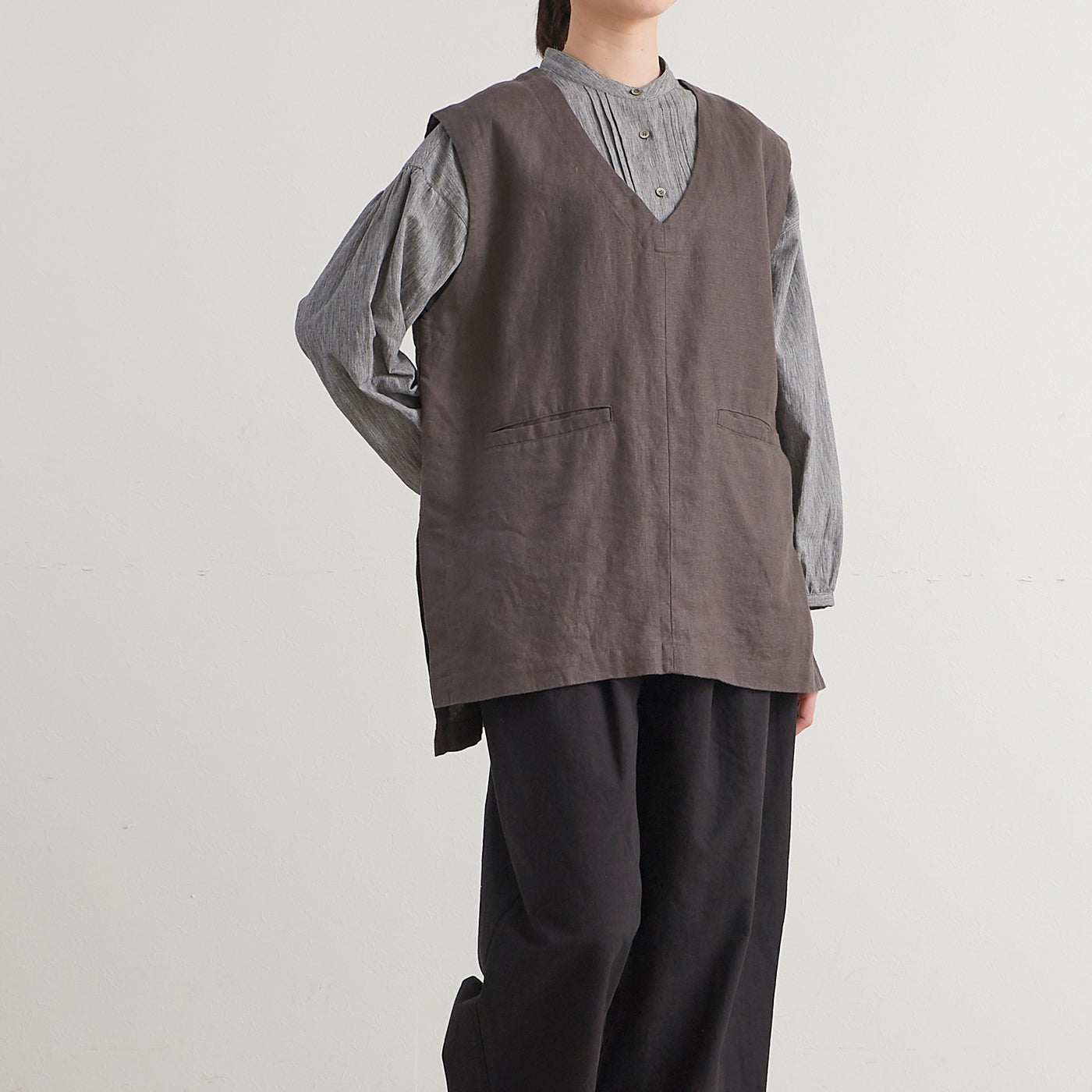 HEAVENLY ヘブンリー］ #004 6x6 Heavy Linen P/O Vneck Vest / 6×6