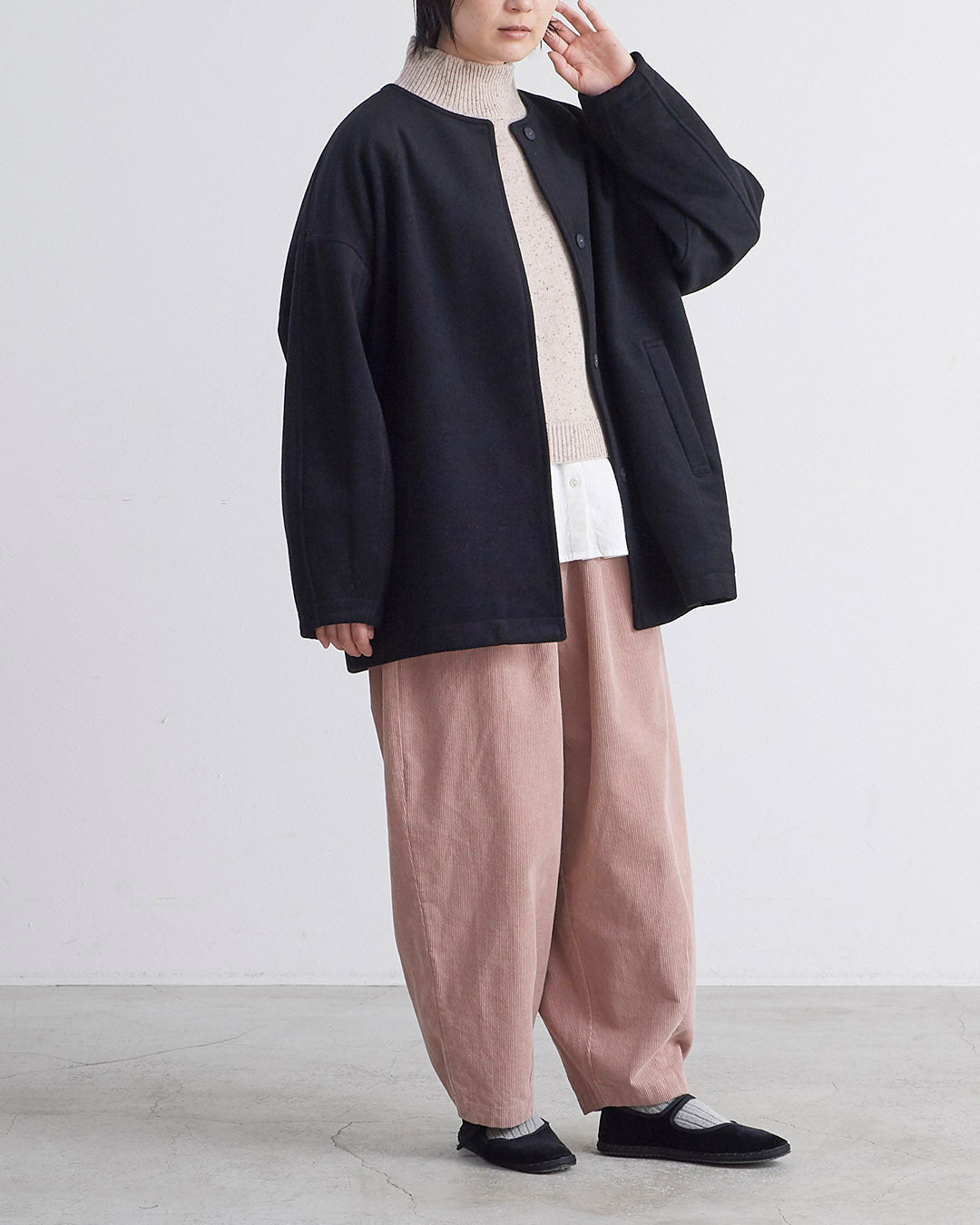 HEAVENLY ヘブンリー］ #014 Wool Mix Nocollar Short Coat / ウール