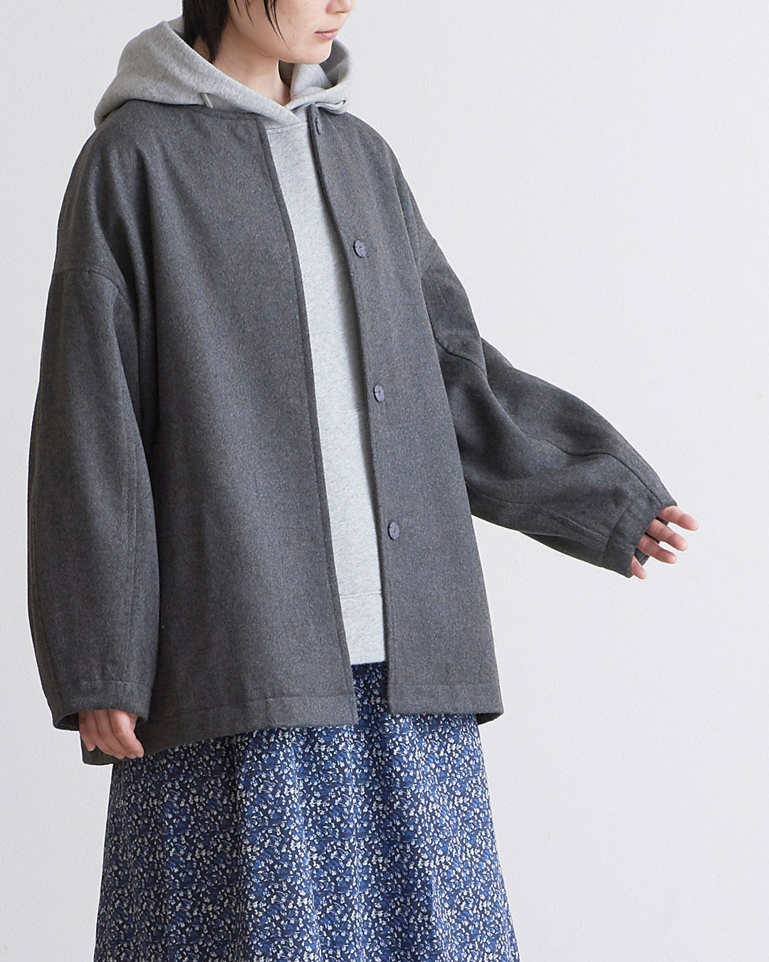 HEAVENLY ヘブンリー］ #014 Wool Mix Nocollar Short Coat / ウール