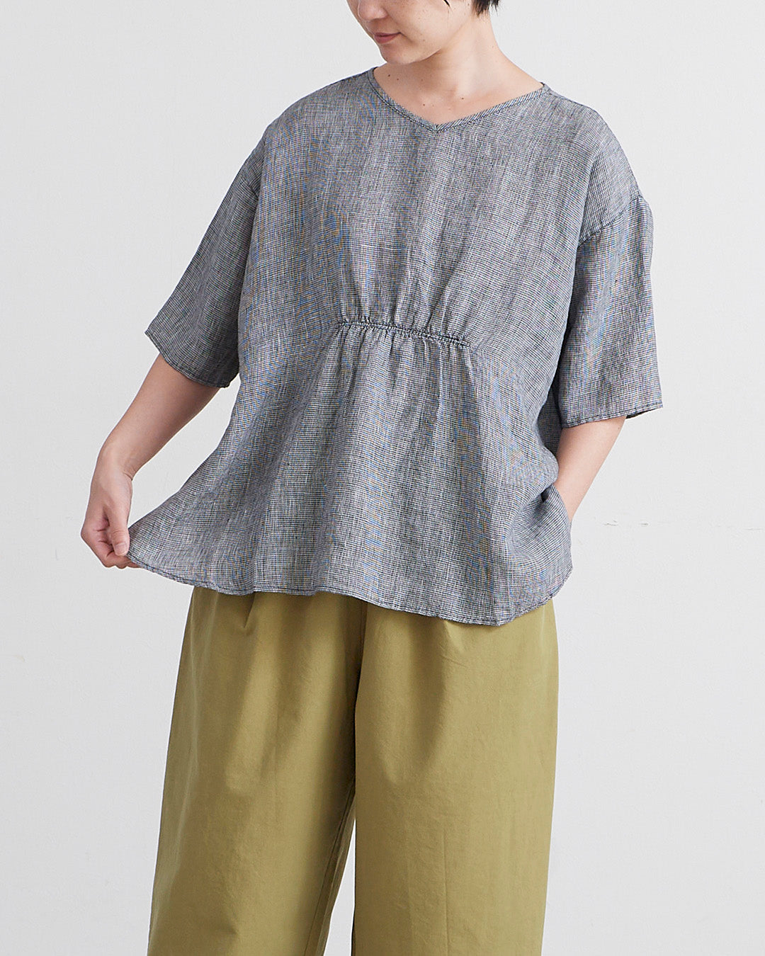 HEAVENLY ヘブンリー］ #006 Linen Check 2way Pullover / リネン