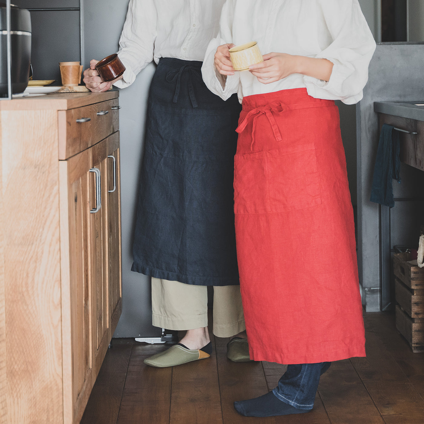 teint テイント］ #015-01 Linen Garcon Apron リネン ギャルソン