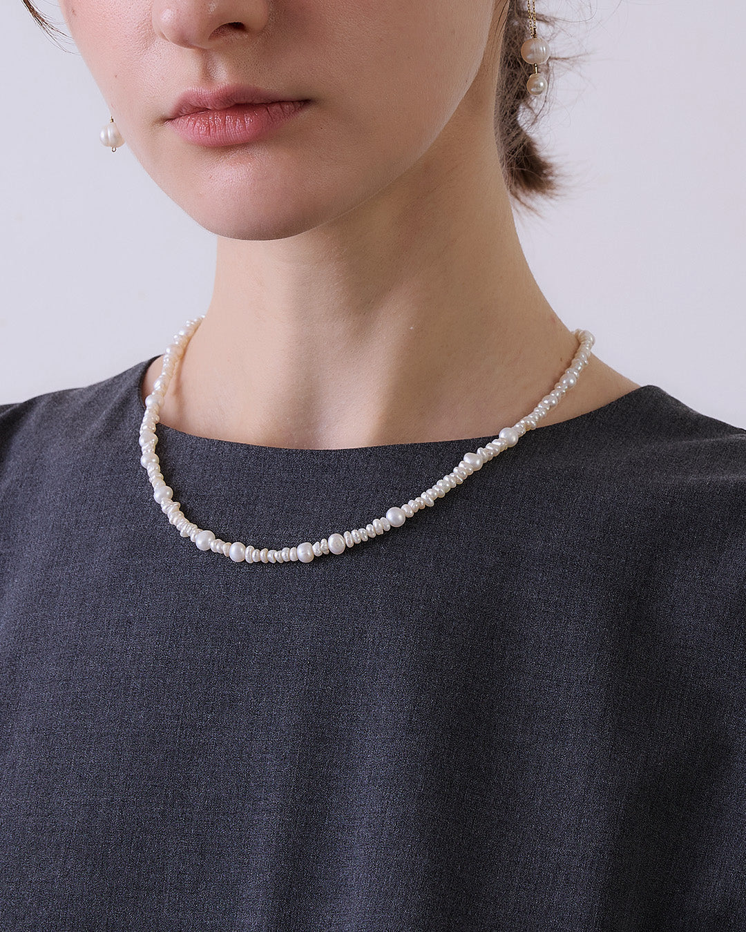 un cinq アンサンク］ #26-25 Random Pearl Necklace ランダム パール