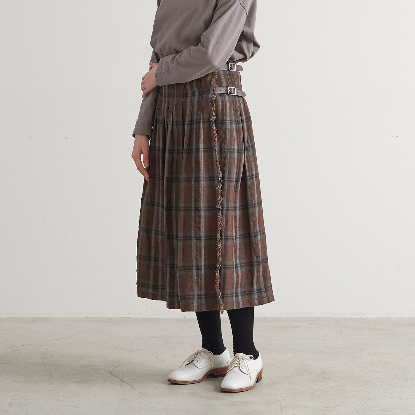 HEAVENLY ヘブンリー］ #010 Linen Check Kilt Skirt / リネン