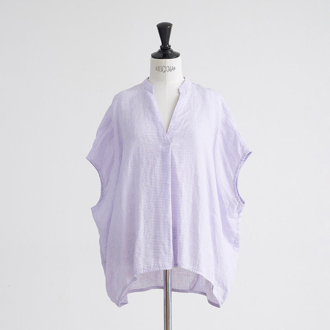 HEAVENLY ふんわり HEAVENLY ヘブンリー］ #008 Linen Gingham Keyneck Pullover