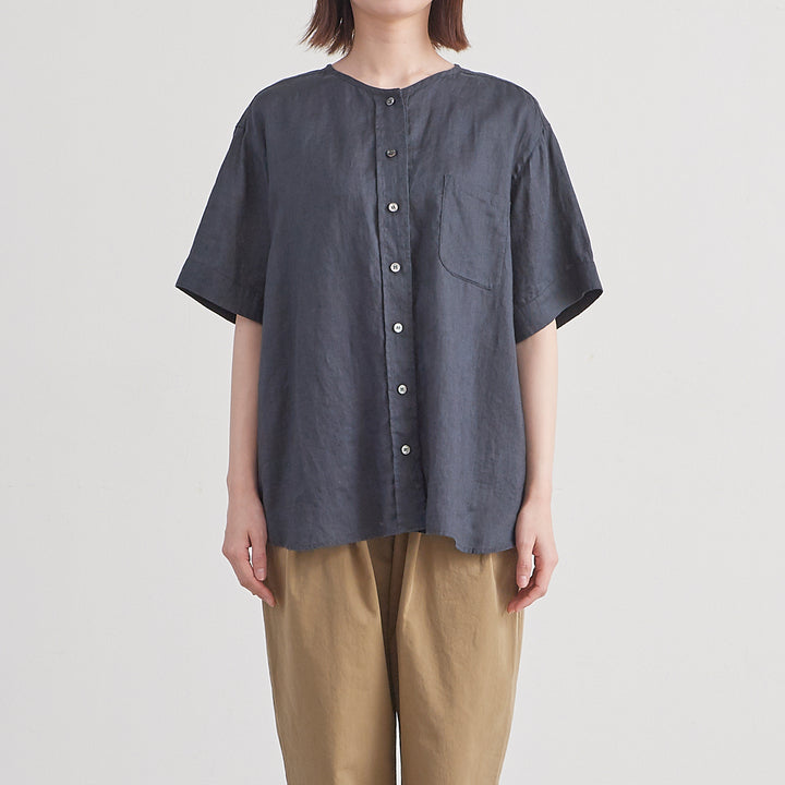 HEAVENLY ヘブンリー］ #002 Linen Crewneck Half Sleeve Blouse