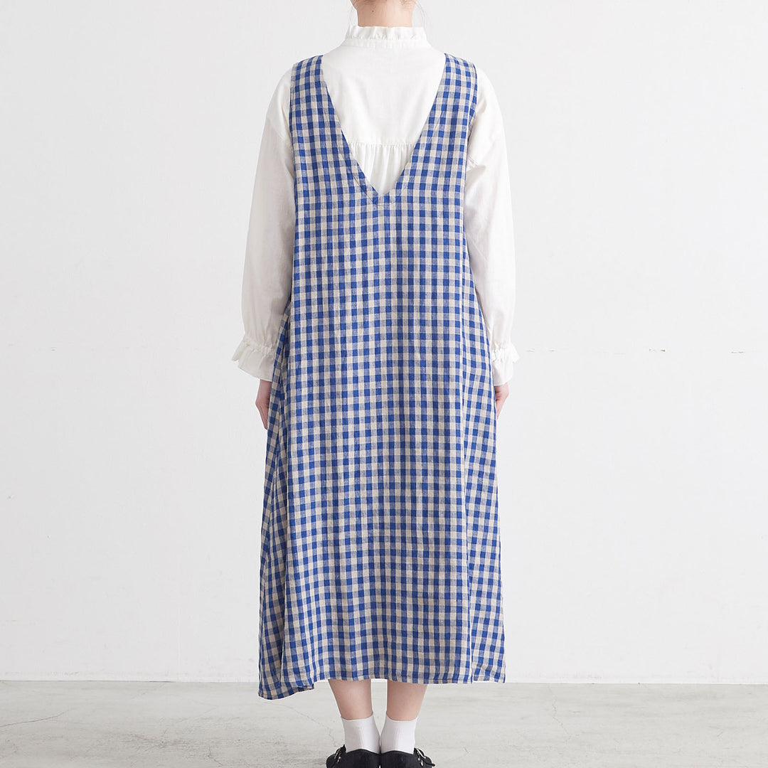 HEAVENLY ヘブンリー］ #007 Linen Check 2way Jumperskirt / リネン