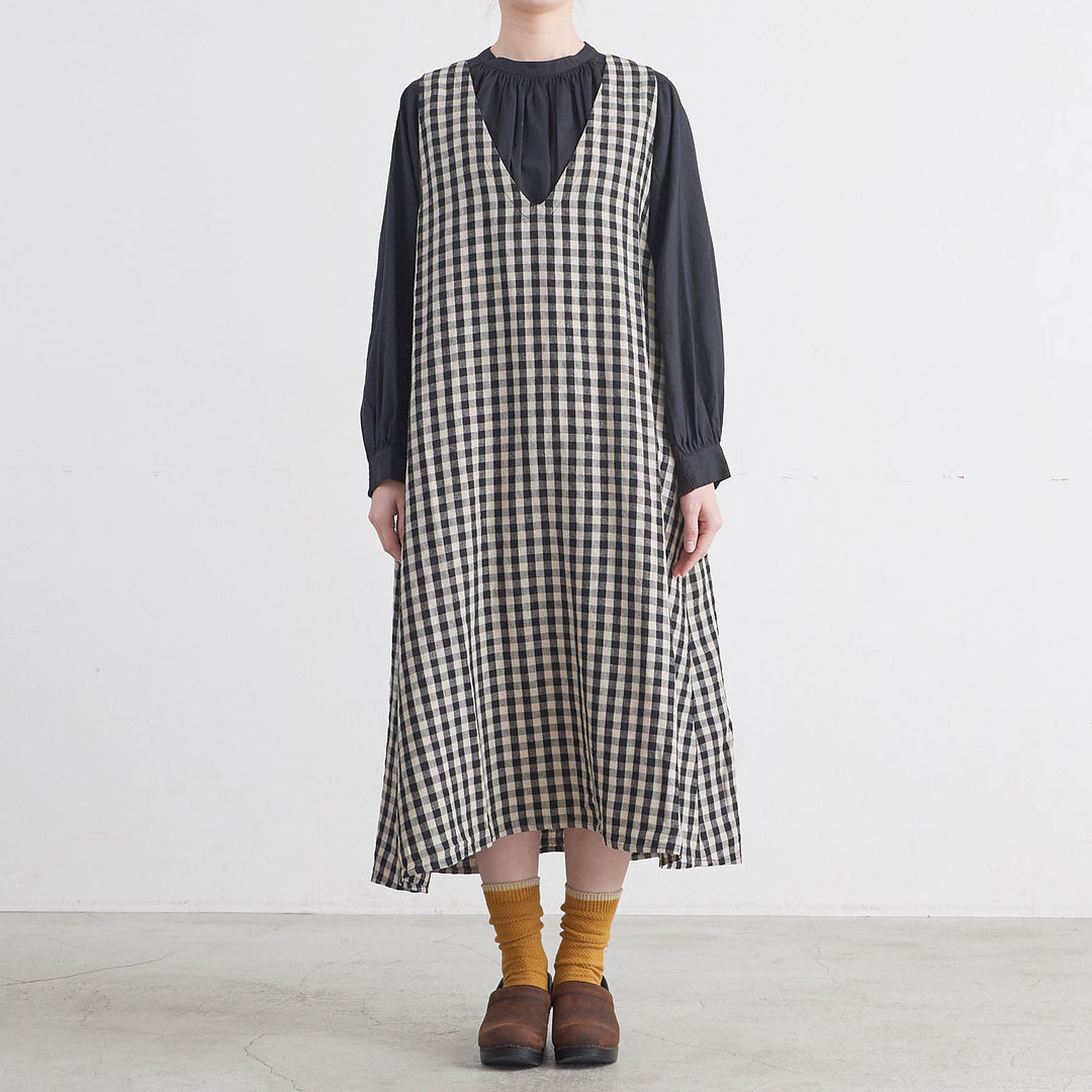 HEAVENLY ヘブンリー］ #007 Linen Check 2way Jumperskirt / リネン