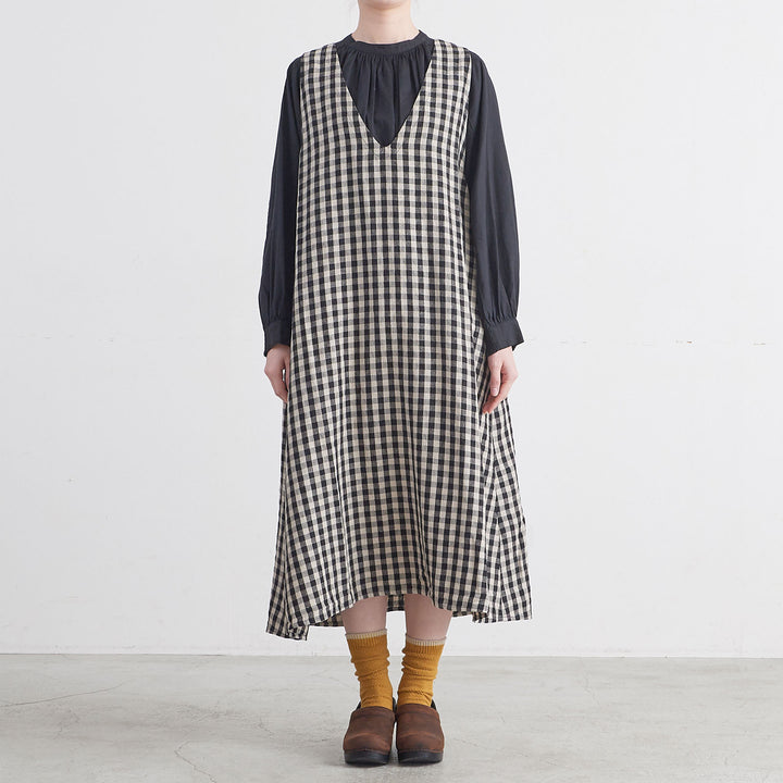 HEAVENLY ヘブンリー］ #007 Linen Check 2way Jumperskirt / リネン