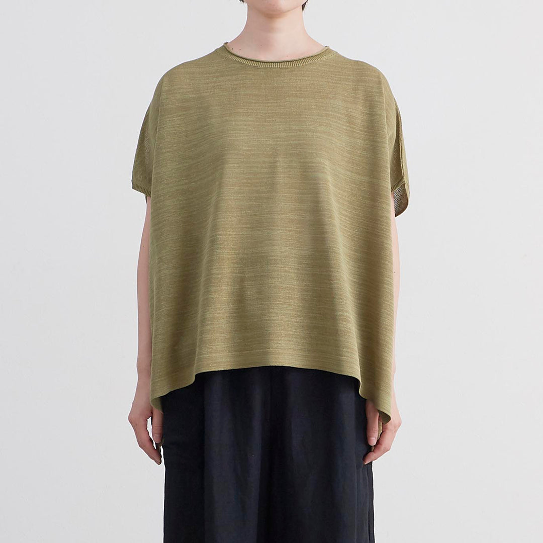 HEAVENLY (ヘブンリー) | COTTON KNIT CREWNECK PULLOVER (green) | トップス シンプル お洒落 HEAVENLY (ヘブンリー) | COTTON KNIT CREWNECK PULLOVER (green