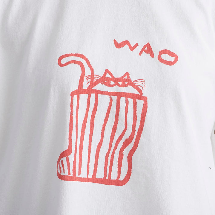 【ほぼ未使用】Marble SUD　ペキニーズ　オーバーTシャツ　ホワイト HEAVENLY ヘブンリー / マボさん］ #020 Print T-Shirt ” Wao