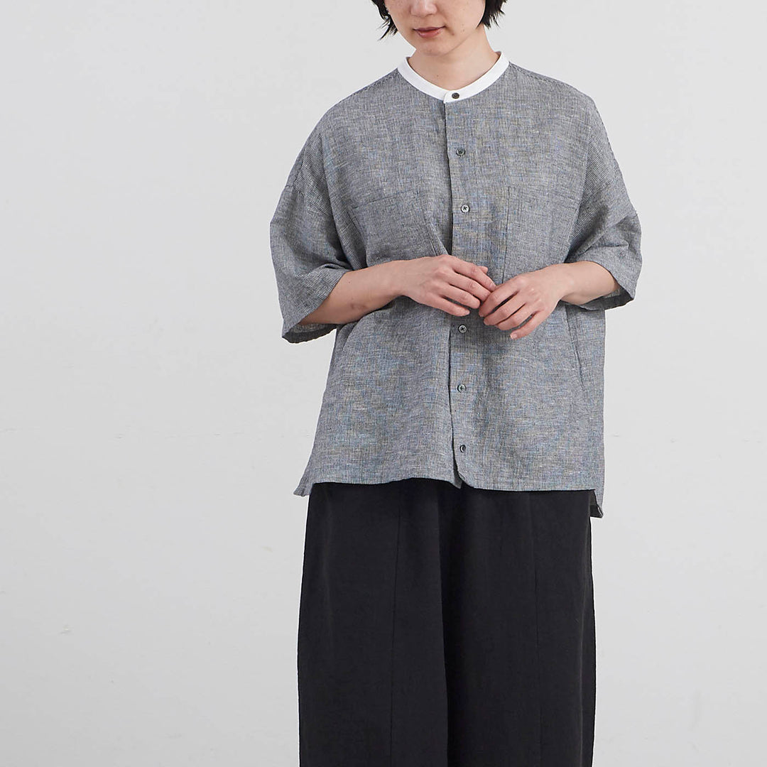 HEAVENLY ヘブンリー］ #005 Cotton Linen Stripe Wide Shirt