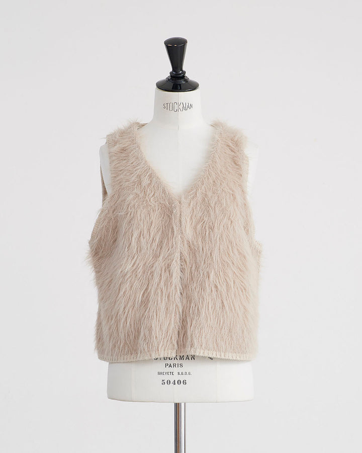 HEAVENLY ヘブンリー］ #019 Knit Shaggy Yarn Vest / ニット シャギー