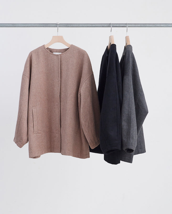 HEAVENLY ヘブンリー］ #014 Wool Mix Nocollar Short Coat / ウール
