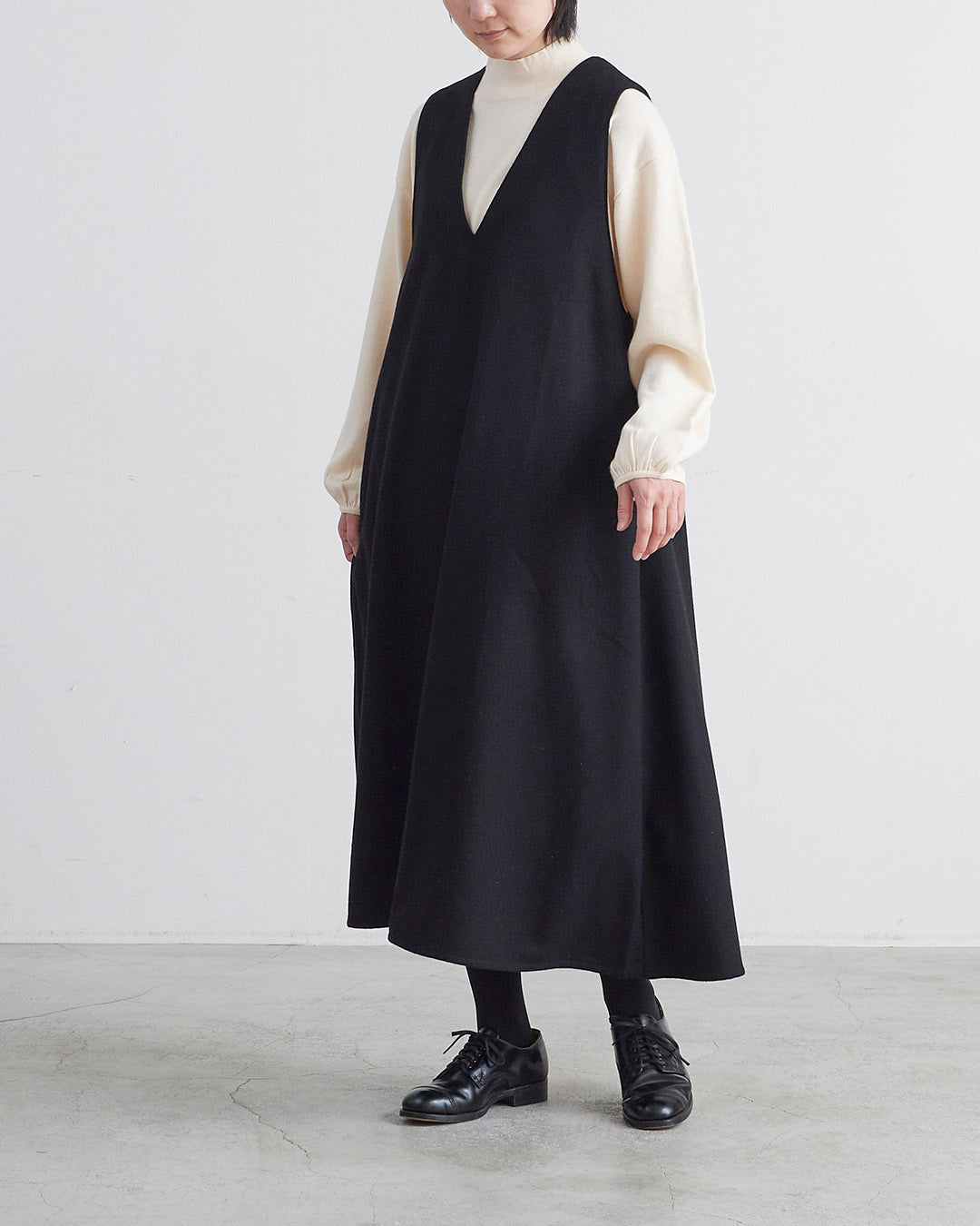 ベーシックアンドアクセント ジャンパースカート ワンピース ウール混 セール】 ウール混カットジャンパースカート （ワンピース