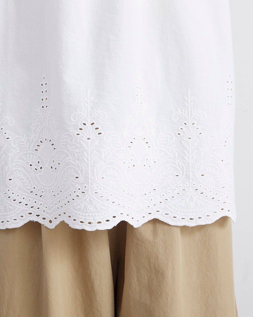 HEAVENLY ヘブンリー］#007 Cotton Hem Embroidery NS Tops / コットン