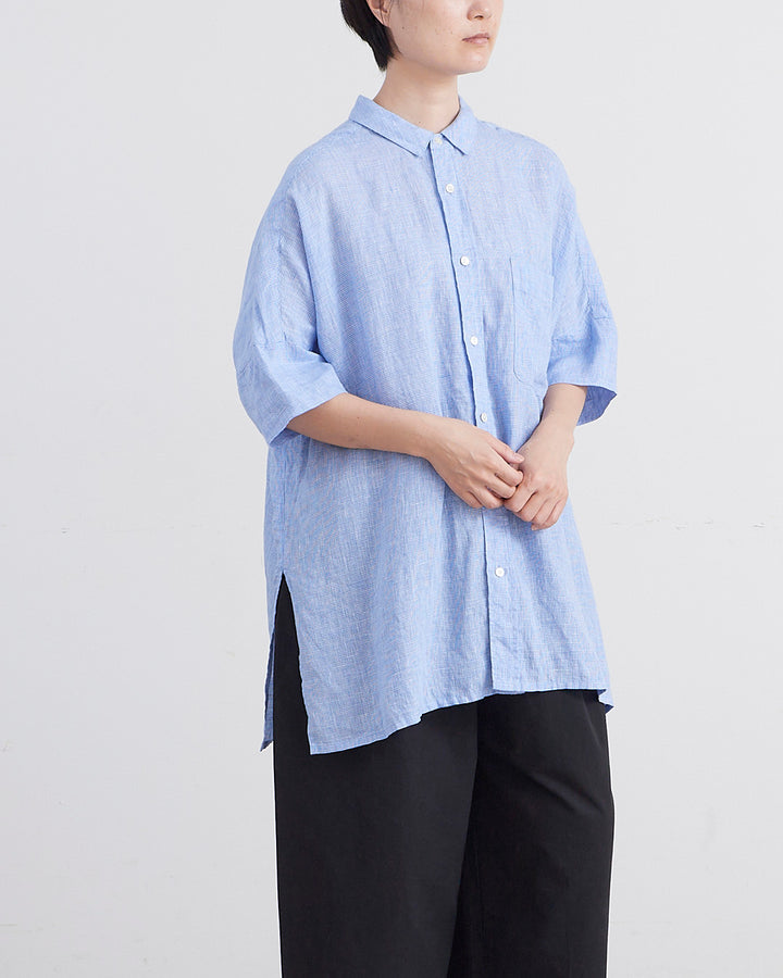 HEAVENLY ヘブンリー］ #004 Linen Check Wide Shirt Tunic / リネン 