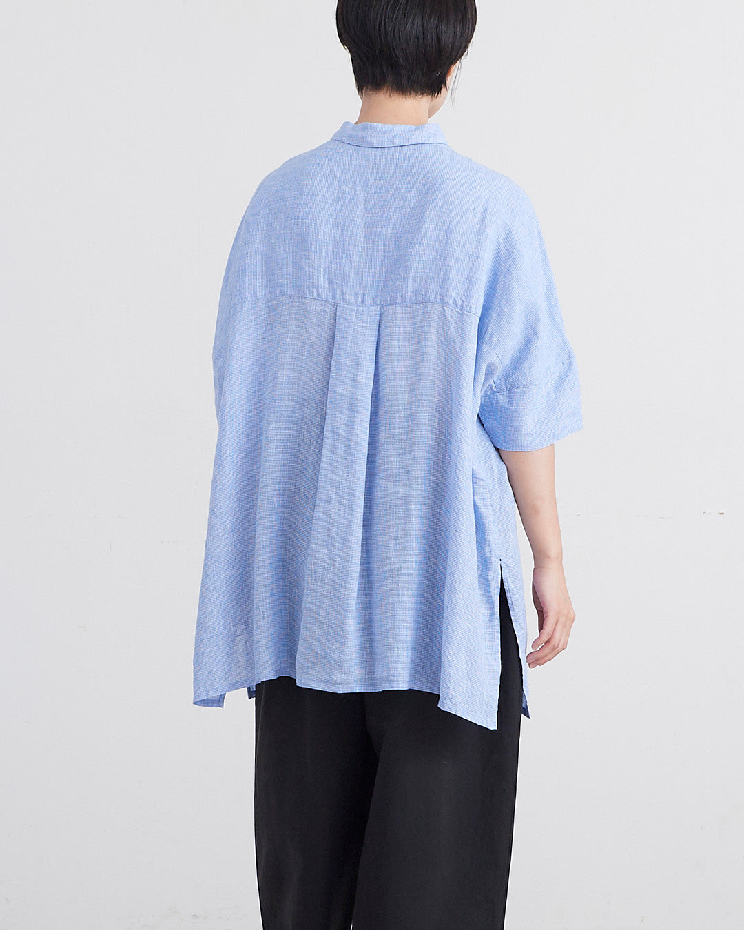 HEAVENLY ヘブンリー］ #004 Linen Check Wide Shirt Tunic / リネン