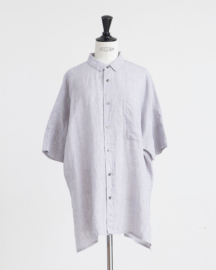 HEAVENLY ヘブンリー］ #004 Linen Check Wide Shirt Tunic / リネン 