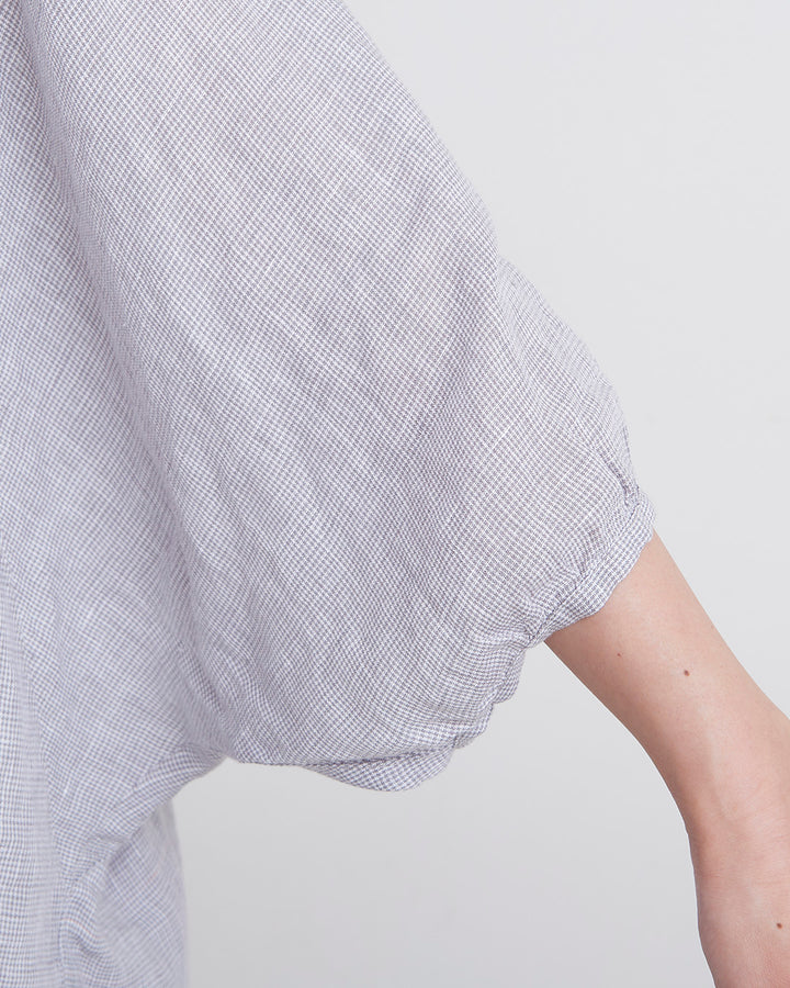 HEAVENLY ヘブンリー］ #005 Linen Check Frillneck Dolman Blouse