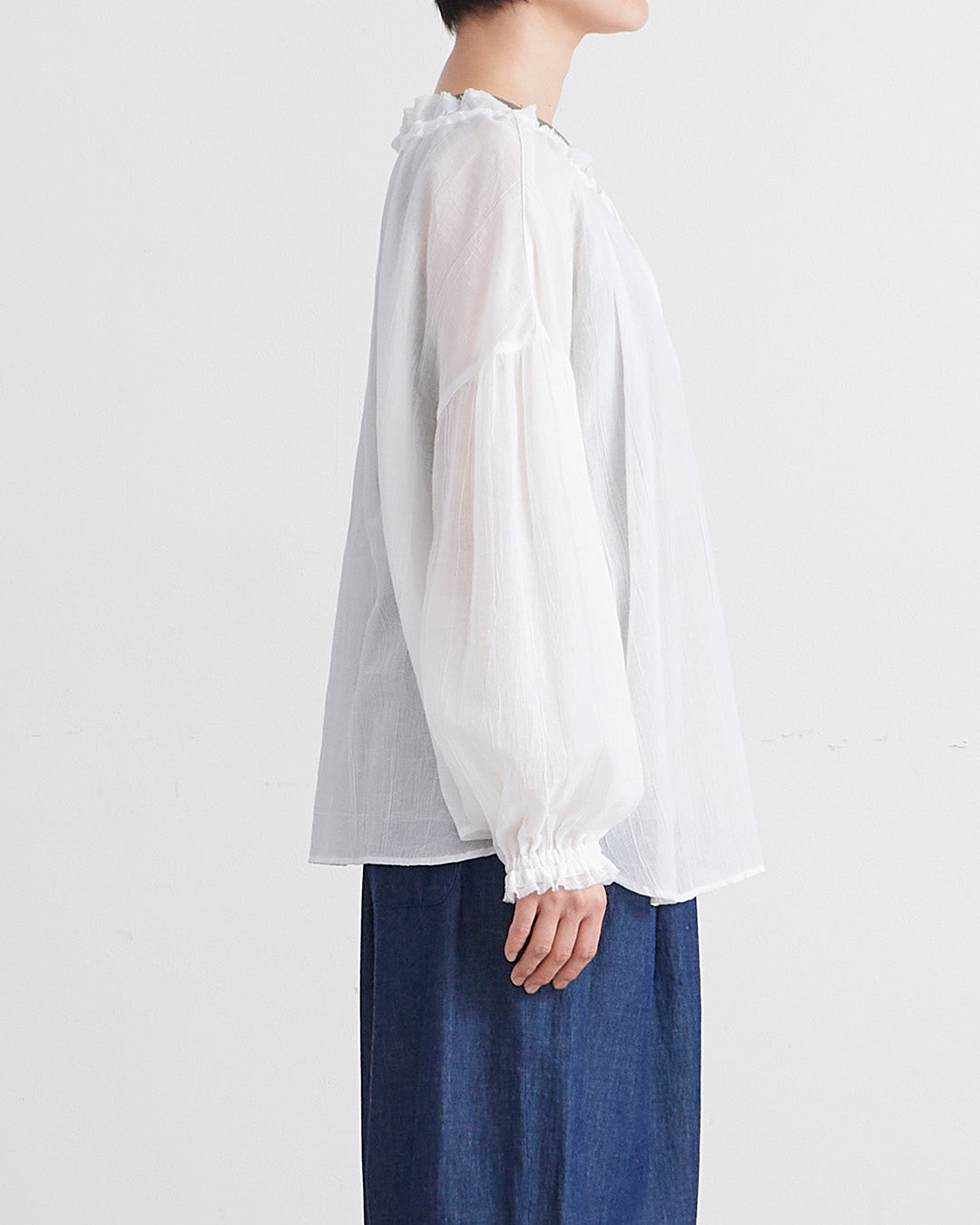 HEAVENLY ヘブンリー］ #010 Frillneck 2way Sheer Blouse / フリル