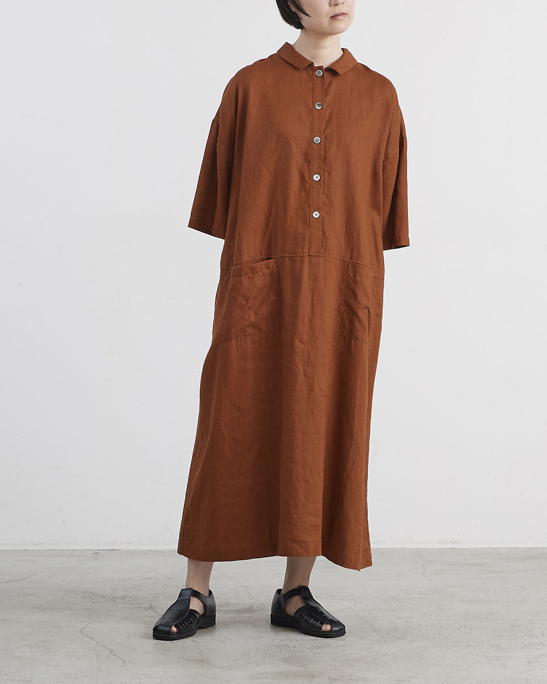 HEAVENLY ヘブンリー］#001Linen Polocollar 6/S Onepiece / リネン