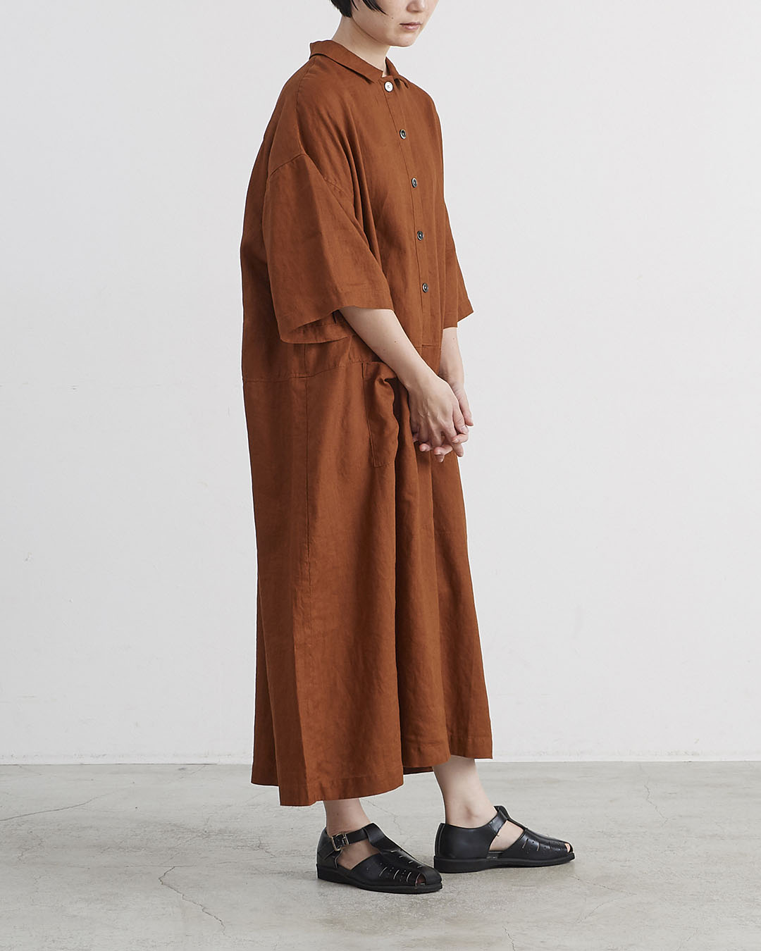 HEAVENLY ヘブンリー］#001Linen Polocollar 6/S Onepiece / リネン