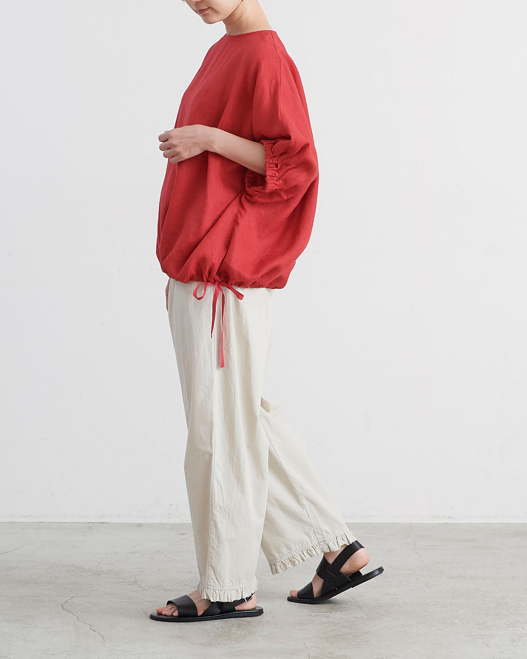 HEAVENLY ヘブンリー］#002Linen Gathersleeve Side Ribbon Pullover