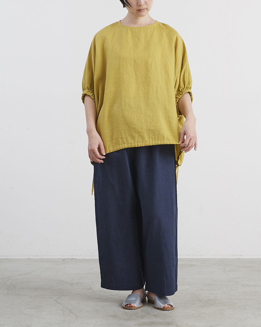 HEAVENLY ヘブンリー］#002Linen Gathersleeve Side Ribbon Pullover