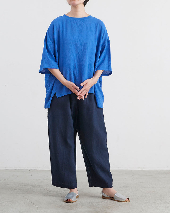 HEYON/ヘヨン ボトルスリーブリブニット HEAVENLY ヘブンリー］#008Cotton Crepe Rib Neck Pullover / コットン