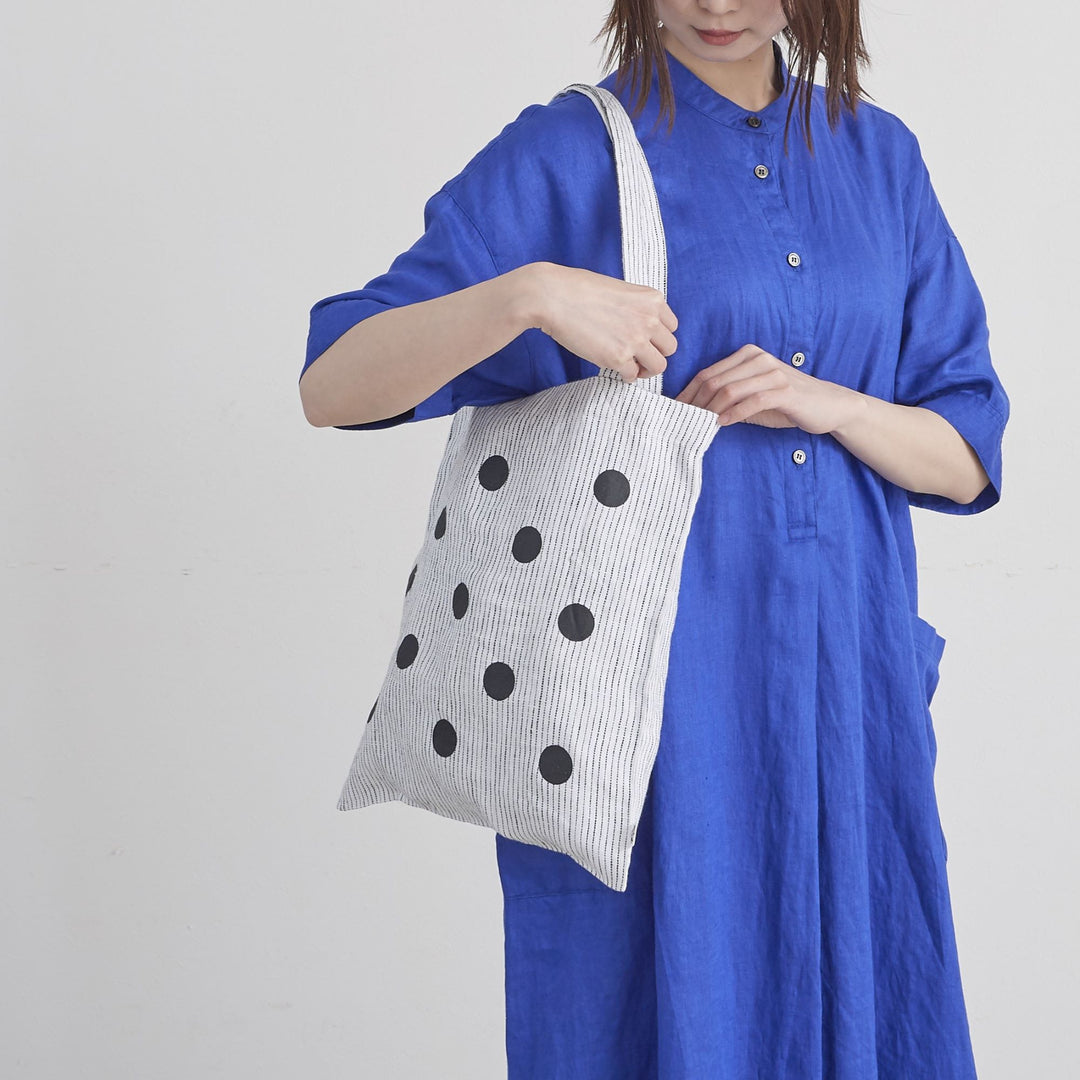 FIL フィル］#005 Linen Dot Print Tote Bag リネン ドット