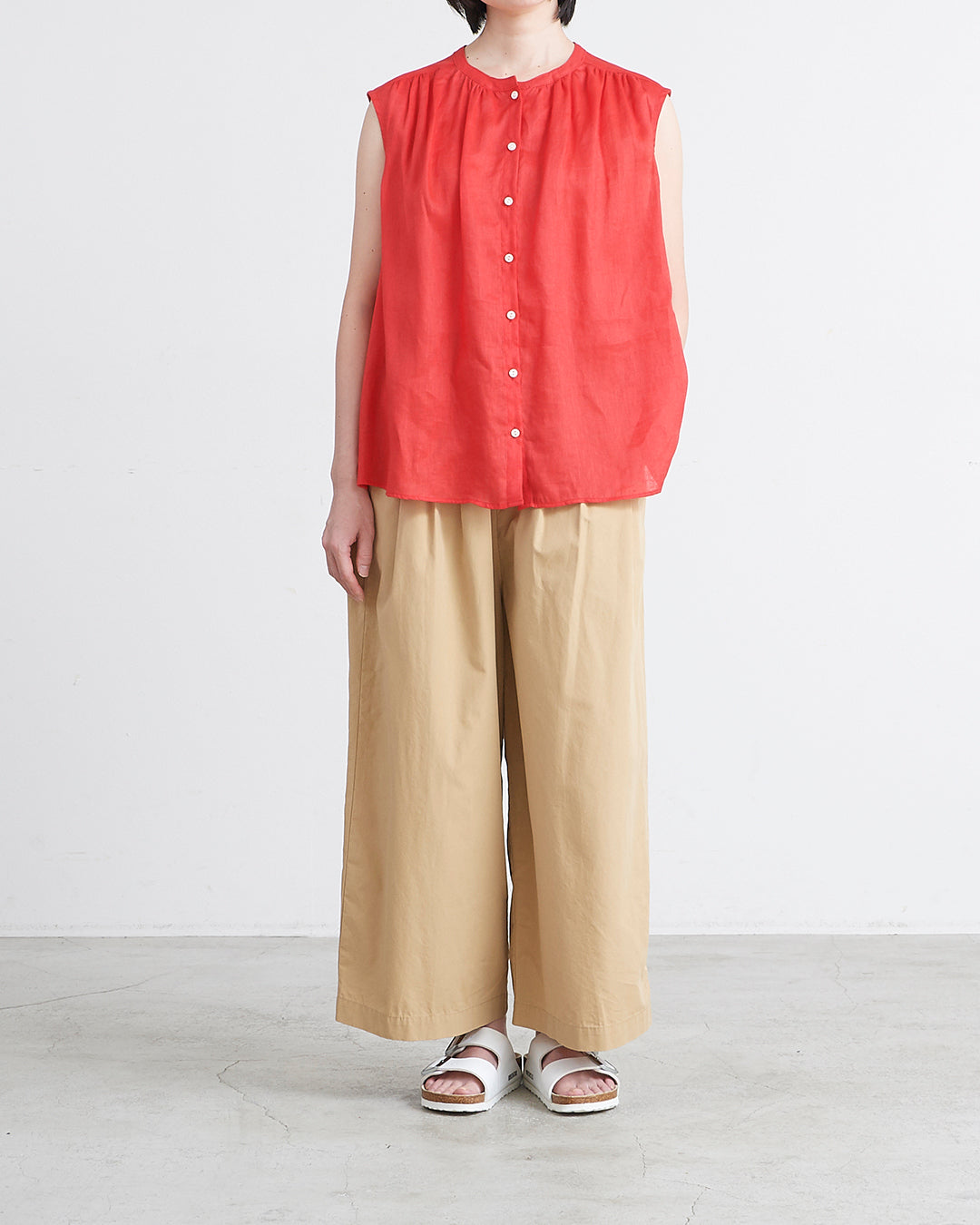 HEAVENLY ヘブンリー］#009Cotton Typewriter Tuck Wide Pants