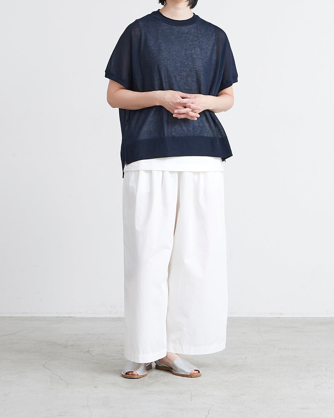 HEAVENLY ヘブンリー］#009Cotton Typewriter Tuck Wide Pants