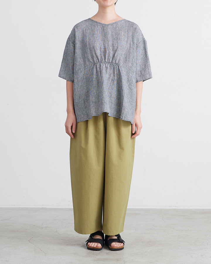 限定値下げ人気/黄味アイボリーベニワレン　一部平織り HEAVENLY ヘブンリー］ #006 Linen Check 2way Pullover / リネン