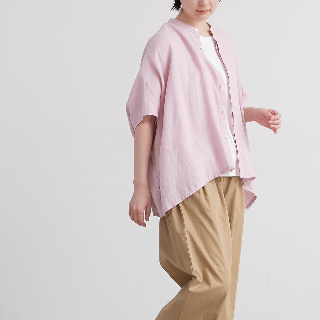 シリンギルド　リネンシャツ Zilli Lightweight Silk and Cotton Shirt with Swirling Wave