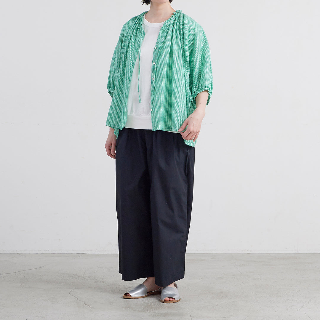 HEAVENLY ヘブンリー］ #006 Linen Check Frillneck Dolman