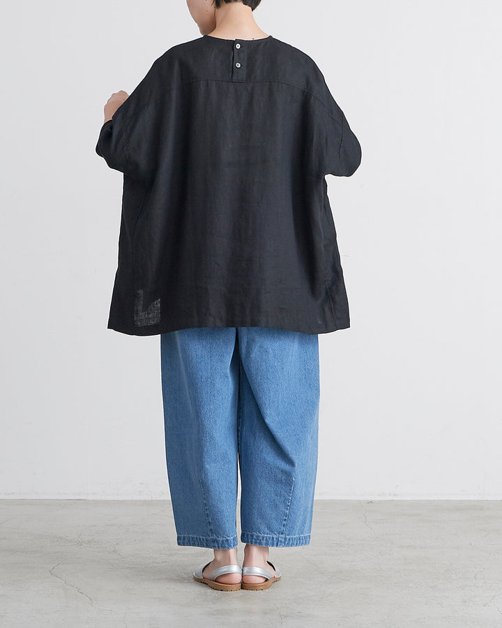 HEAVENLY ヘブンリー］ #003 Linen Back Button Big Pullover / リネン 