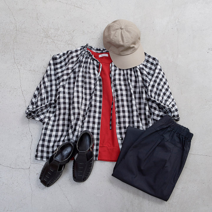 HEAVENLY (ヘブンリー) | FRILL RIBBON BLOUSE (block check) | トップス ブラウス HEAVENLY (ヘブンリー) | FRILL RIBBON BLOUSE (block check