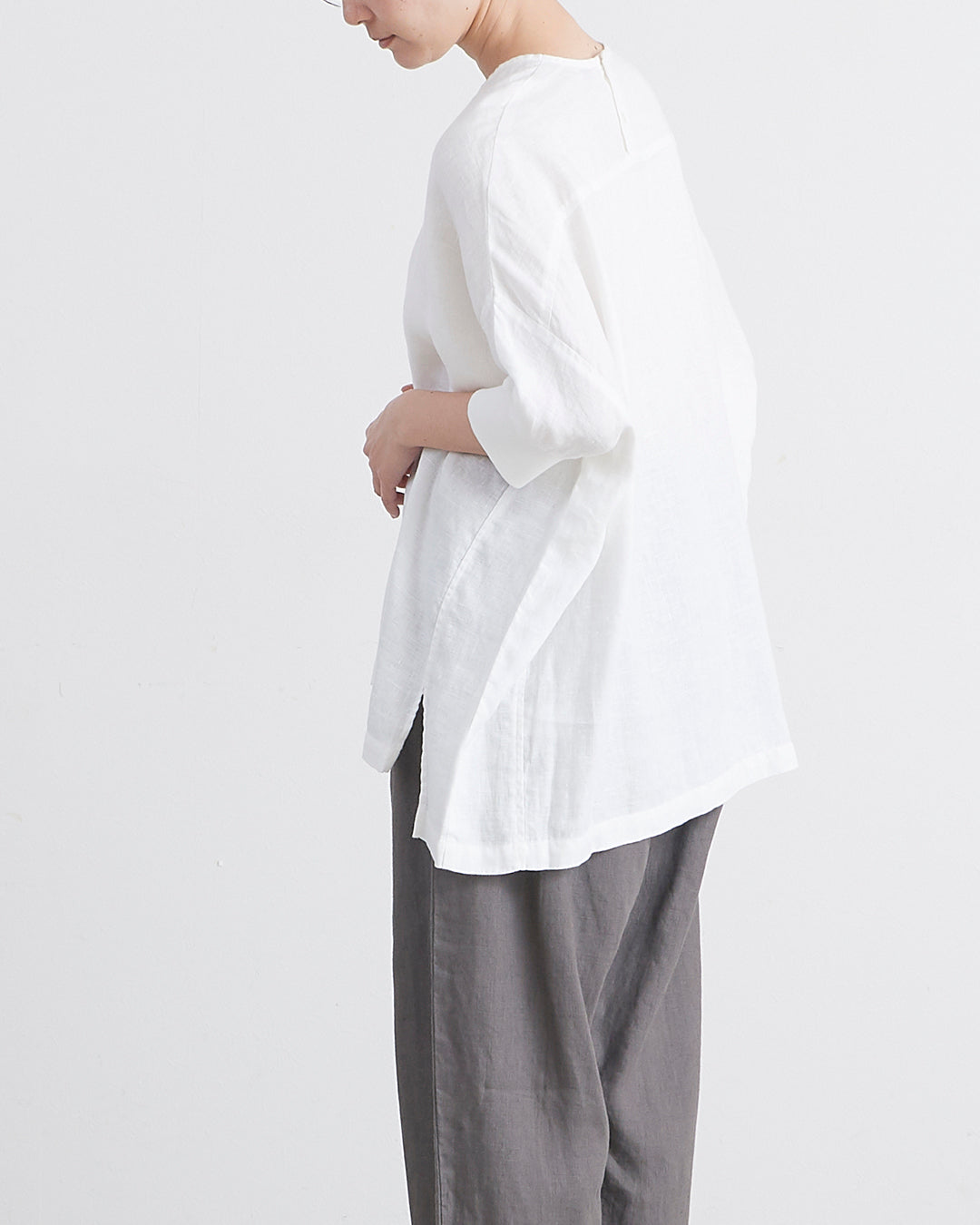 HEAVENLY ヘブンリー］ #003 Linen Back Button Big Pullover / リネン