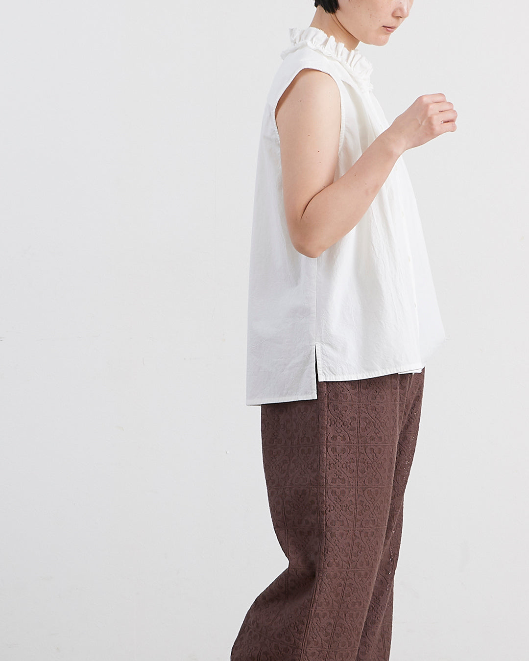 HEAVENLY ヘブンリー］ #008 Cotton Lawn Frill Neck N/S Blouse