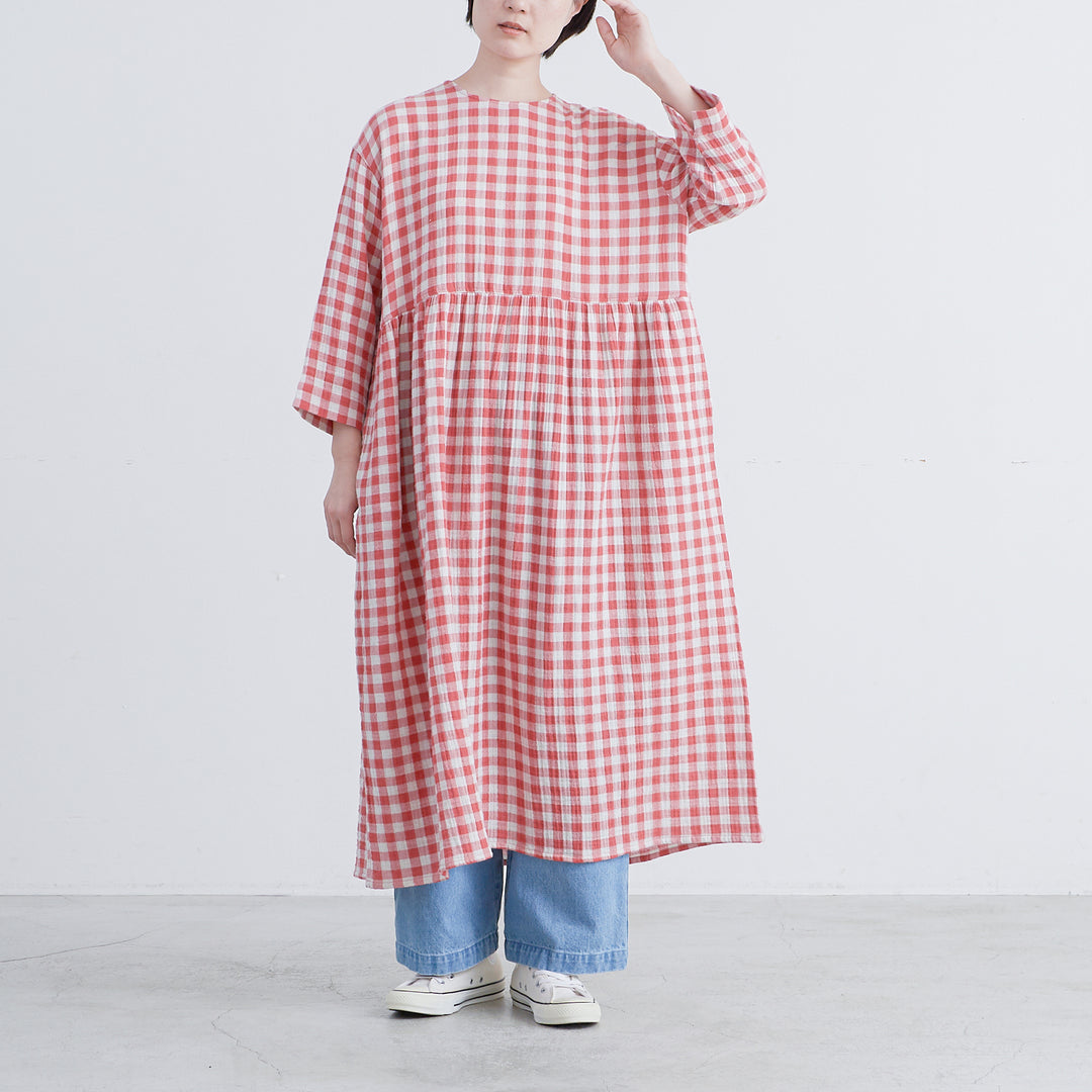 HEAVENLY ヘブンリー］ #007 Cotton Gauze Check Waist Gather
