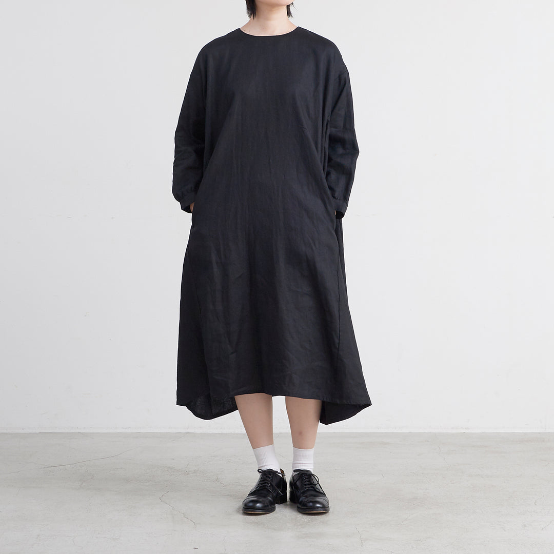 完売品✨フォグリネンワーク　ピエリーナコート　ヘリンボーン　リネン　ブラック ORIGINAL) ヘリンボーンシングルロングコート (black