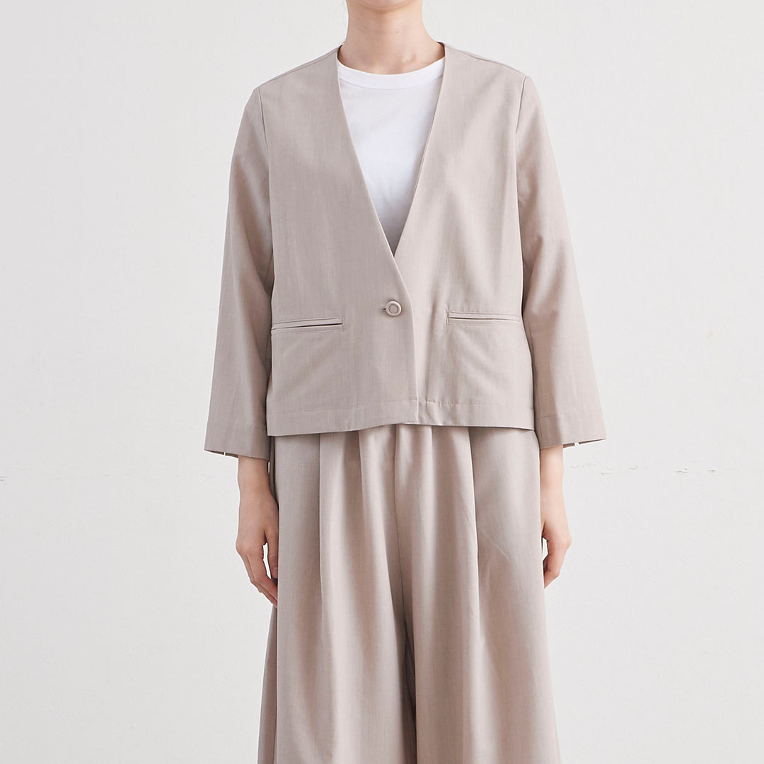 【メルさま専用】un cinq ジャケット　ナチュラル　美品 楽天市場】un cinq アンサンク メランジ オックス テーラード