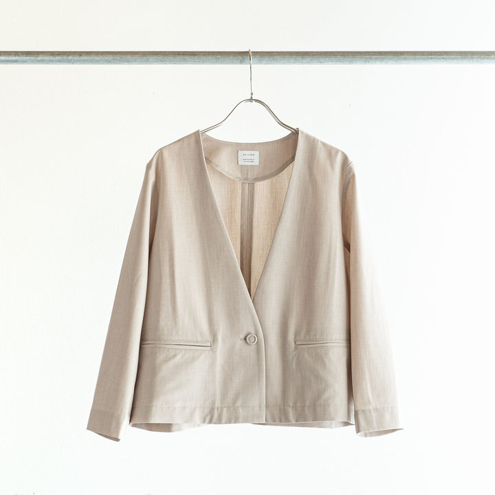 【メルさま専用】un cinq ジャケット　ナチュラル　美品 un cinq アンサンク メランジ オックス テーラード ジャケット