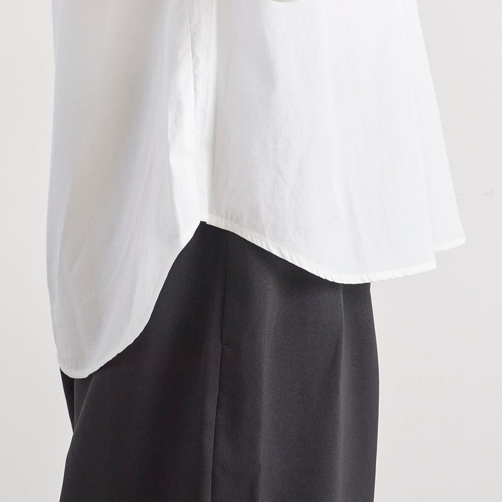 【SALE セール】UN CINQ (アンサンク) | COTTON 100/2 BROAD STANDNECK PULLOVER (white) | トップス プルオーバー シンプル un cinq アンサンク］ #026 Cotton 100/2 Broad Standneck