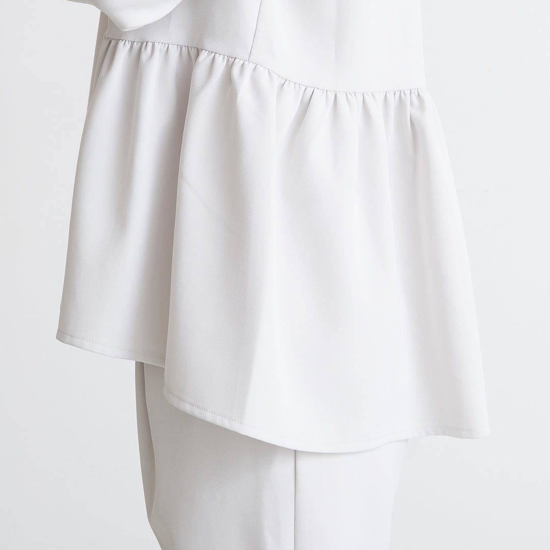 un cinq アンサンク］ #25-14 Stretch Double Cloth Peplum