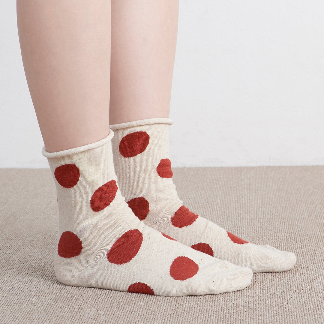 Homie ホミー］#003 Cotton Linen Dot Socks コットンリネン