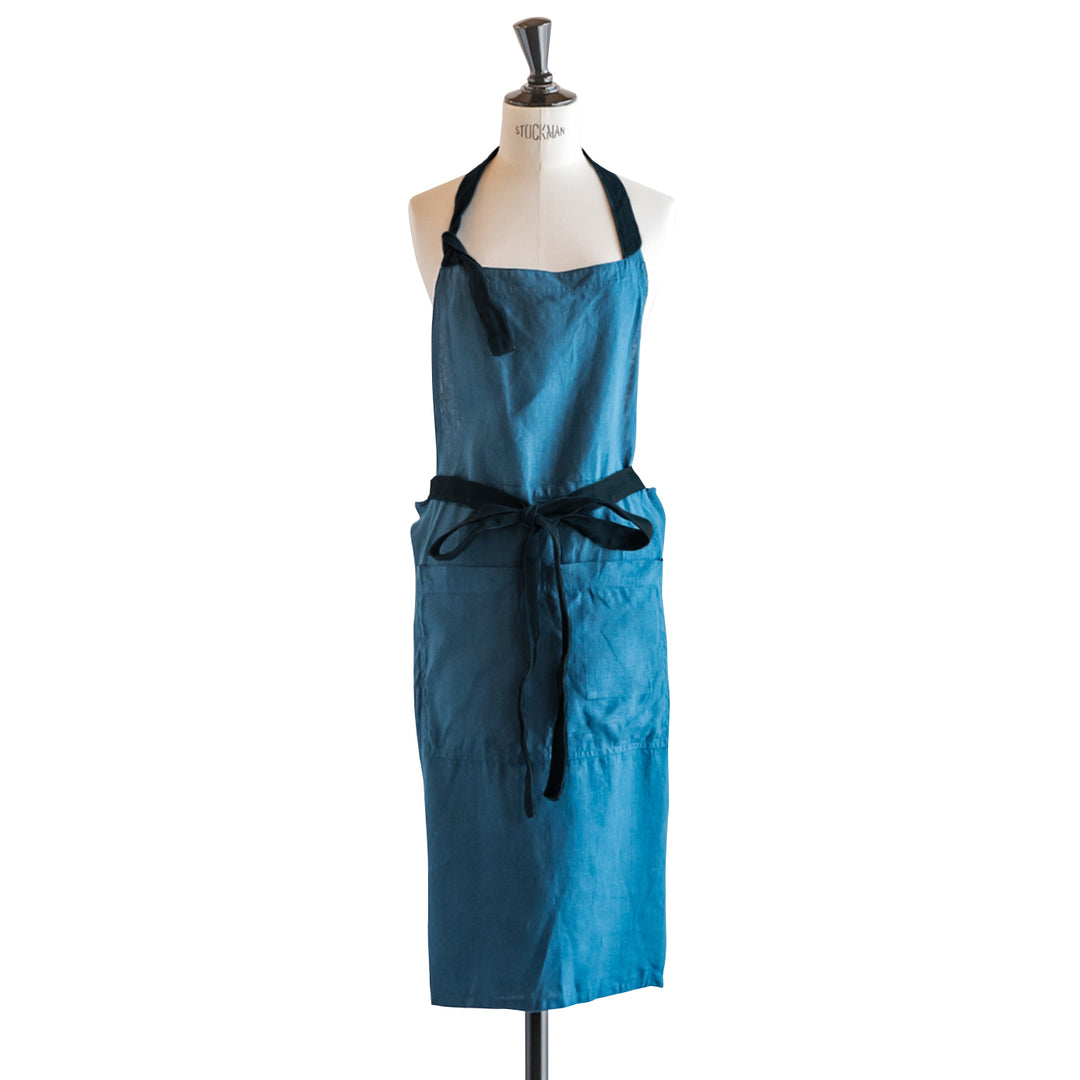 teint テイント］ #011 Linen Bicolor Cafe Apron リネン バイ