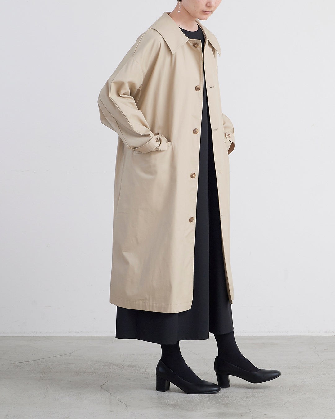 un cinq アンサンク］ #26-16 High Count Twill Widecollar Coat ハイ