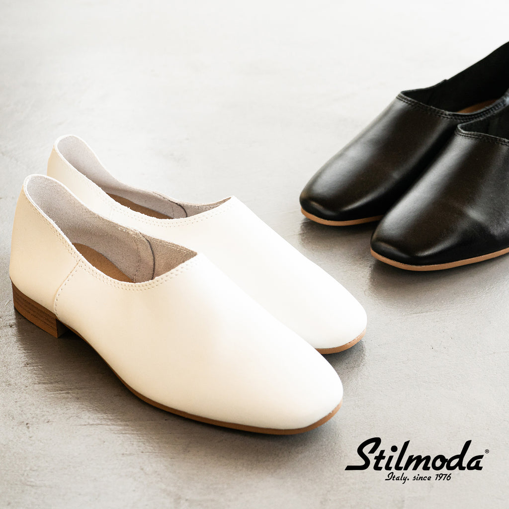 Stilmoda 牛革フラットシューズ 黒